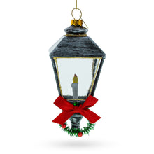 Load image into Gallery viewer, Festive Lantern with Red Bow Glass Christmas Ornament