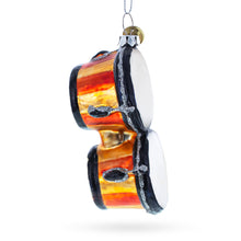 Load image into Gallery viewer, Rhythmic Bongo Drums Glass Christmas Ornament