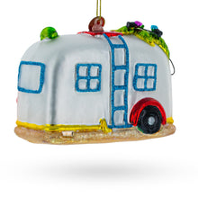 Load image into Gallery viewer, Snorkeling Santa in Camper Glass Christmas Ornament