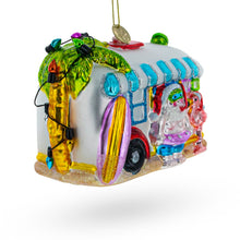 Load image into Gallery viewer, Snorkeling Santa in Camper Glass Christmas Ornament