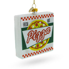 Load image into Gallery viewer, Pizza Box Glass Christmas Ornament