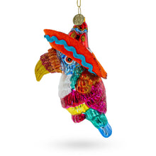 Load image into Gallery viewer, Tropical Toucan in a Sombrero Hat Glass Christmas Ornament