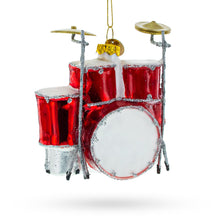 Load image into Gallery viewer, Rocking' Red Drum Kit Glass Christmas Ornament