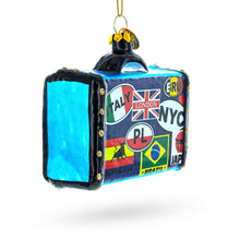Load image into Gallery viewer, Retro Wanderlust Travel Suitcase Glass Christmas Ornament