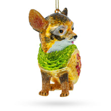 Load image into Gallery viewer, Chihuahua Taco Dog Glass Christmas Ornament