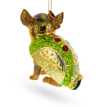 Load image into Gallery viewer, Colorful Fiesta Taco Chihuahua - Blown Glass Christmas Ornament