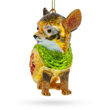 Load image into Gallery viewer, Colorful Fiesta Taco Chihuahua - Blown Glass Christmas Ornament
