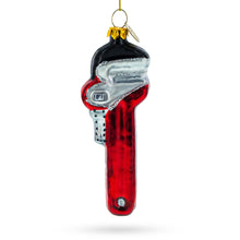Load image into Gallery viewer, Adjustable Red Wrench Glass Christmas Ornament