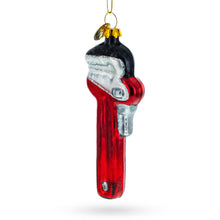 Load image into Gallery viewer, Adjustable Red Wrench Glass Christmas Ornament