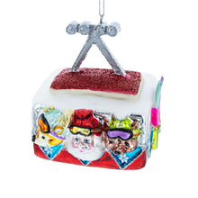 Load image into Gallery viewer, Gondola Ride with Santa, Fox, and Bear Glass Christmas Ornament