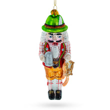 Load image into Gallery viewer, Bavarian Nutcracker with Beer Stein Glass Christmas Ornament