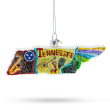 Load image into Gallery viewer, State of Tennessee Symbols, USA Glass Christmas Ornament