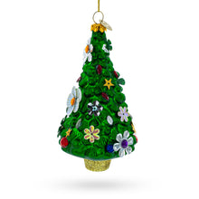 Load image into Gallery viewer, Blossom-Adorned Christmas Tree Glass Ornament