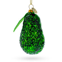 Load image into Gallery viewer, Avocado with Leaf Glass Christmas Ornament