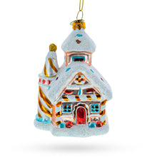 Load image into Gallery viewer, Candy-Coated Gingerbread House Glass Christmas Ornament