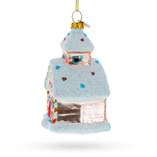 Load image into Gallery viewer, Candy-Coated Gingerbread House Glass Christmas Ornament