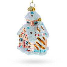 Load image into Gallery viewer, Candy-Coated Gingerbread House Glass Christmas Ornament