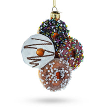 Load image into Gallery viewer, Festively Decorated Donuts Glass Christmas Ornament