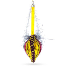 Load image into Gallery viewer, Vintage-Style Tinsel and Bells Drop Glass Christmas Ornament