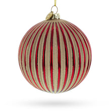 Load image into Gallery viewer, Elegant Red and Radiant Gold Ribbed Glass Christmas Ornament