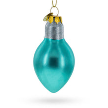 Load image into Gallery viewer, Shimmering Blue Light Bulb Glass Christmas Ornament