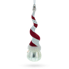 Load image into Gallery viewer, Santa with Quirky Twisted Hat Glass Christmas Ornament
