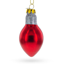 Load image into Gallery viewer, Red Festive Light Bulb Glass Christmas Ornament