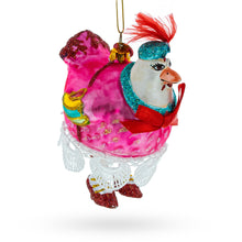 Load image into Gallery viewer, Hen in Dress Glass Christmas Ornament