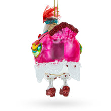 Load image into Gallery viewer, Hen in Dress Glass Christmas Ornament