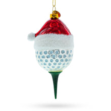 Load image into Gallery viewer, Golf Ball with Holiday Cheer Glass Christmas Ornament