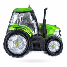 Load image into Gallery viewer, Rustic Green Tractor Glass Christmas Ornament