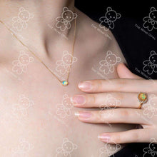 Load image into Gallery viewer, Minimalist Oval Shaped Australian Opal Necklace 18K Yellow Gold