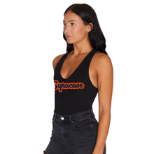 Load image into Gallery viewer, Syracuse Cursive Black Bodysuit