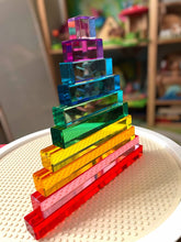 Load image into Gallery viewer, **Pre-order (Ships in 2-3 Weeks)**10-Piece Crystal Clear Pyramid Lucite Blocks – High Transparency Acrylic Stair Blocks