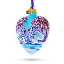 Load image into Gallery viewer, Swans In Love Glass Heart Christmas Ornament