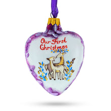 Load image into Gallery viewer, Our First Christmas Heart Glass Christmas Ornament