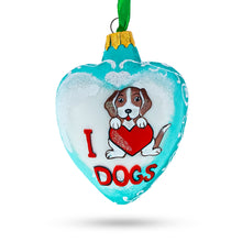 Load image into Gallery viewer, I Love Dogs Heart Glass Christmas Ornament
