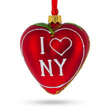 Load image into Gallery viewer, I Love New York Glass Heart Christmas Ornament