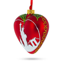 Load image into Gallery viewer, I Love New York Glass Heart Christmas Ornament