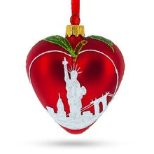Load image into Gallery viewer, I Love New York Glass Heart Christmas Ornament