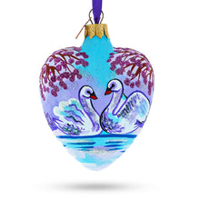 Load image into Gallery viewer, Swans In Love Glass Heart Christmas Ornament