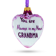 Load image into Gallery viewer, Grandma Always in My Heart Glass Heart Christmas Ornament