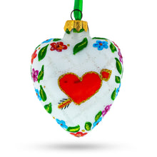 Load image into Gallery viewer, Arrow In Red Heart Valentine's Day Glass Ornament