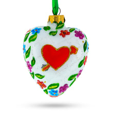 Load image into Gallery viewer, Arrow In Red Heart Valentine's Day Glass Ornament