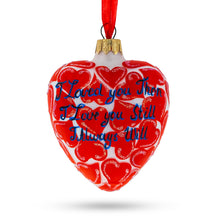 Load image into Gallery viewer, Glass Heart with I Love You Text Christmas Ornament