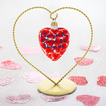 Load image into Gallery viewer, Glass Heart with I Love You Text Christmas Ornament