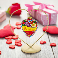 Load image into Gallery viewer, To My Sweetheart Glass Heart Christmas Ornament