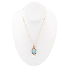 Load image into Gallery viewer, Champs Blue Turquoise and Orange Coral Golden Pendant Necklace