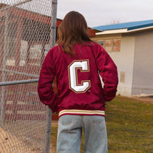 Load image into Gallery viewer, College of Charleston Satin Letterman Bomber Jacket