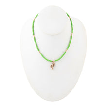 Load image into Gallery viewer, Charmed Cactus Lime Green Turquoise Golden Pendant Necklace